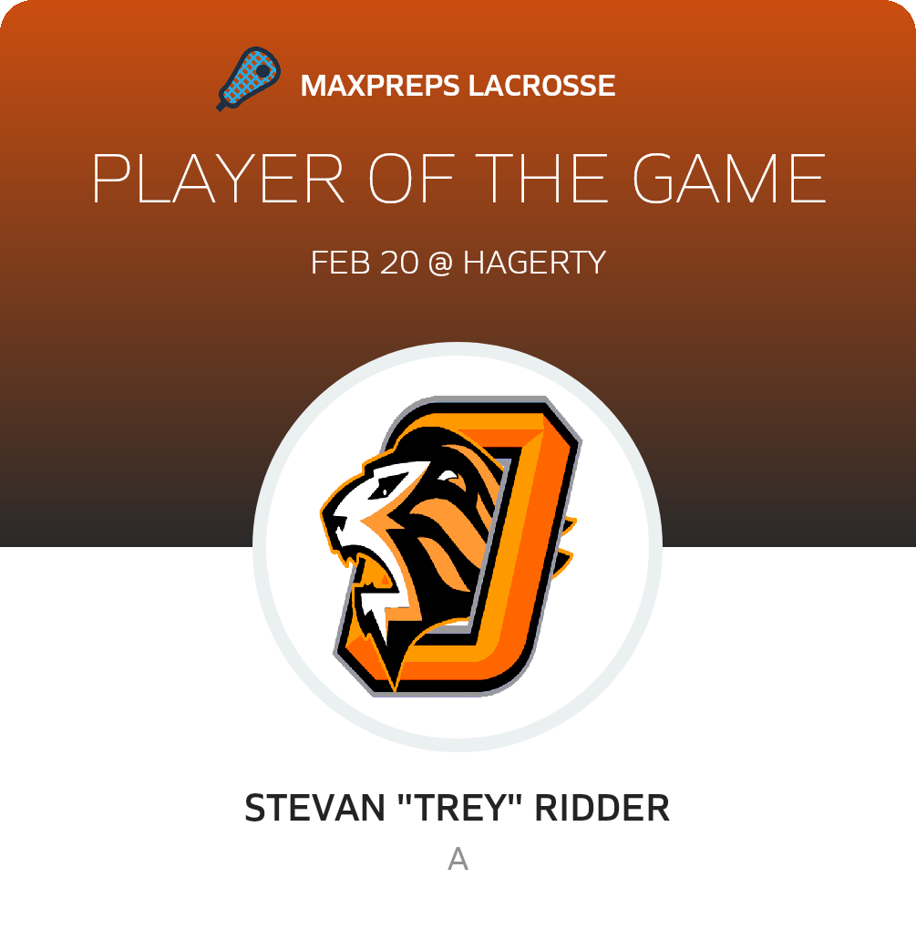 #1 Trey Ridder Player of the Game badge