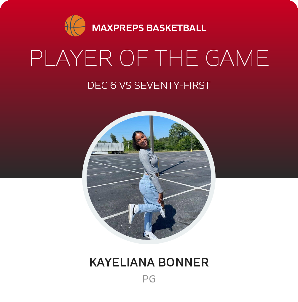 #5 Kayeliana Bonner Player of the Game badge