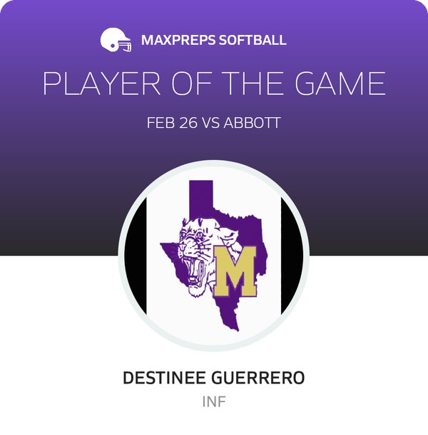 #20 Destinee Guerrero Player of the Game badge