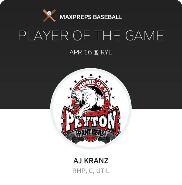 #12 AJ Kranz Player of the Game badge
