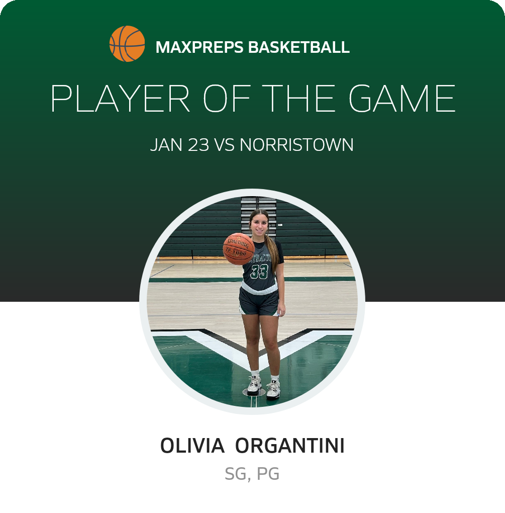 #33 Olivia  Organtini Player of the Game badge