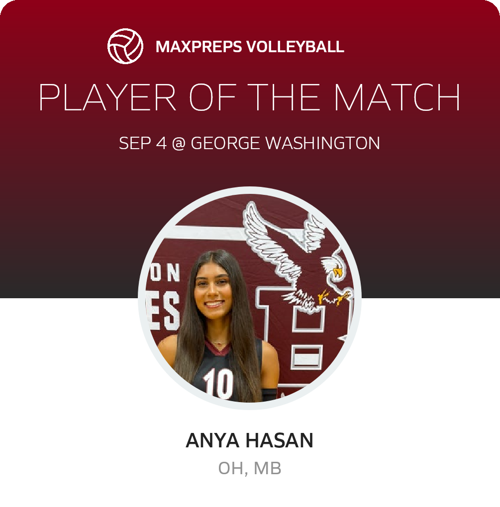 #10 Anya Hasan Player of the Game badge