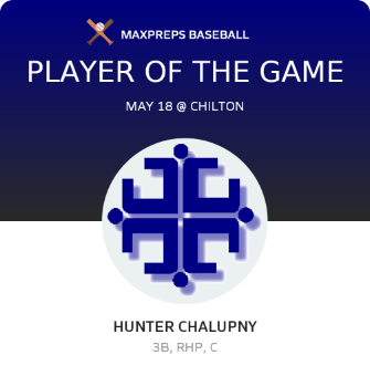 Hunter Chalupny Player of the Game badge