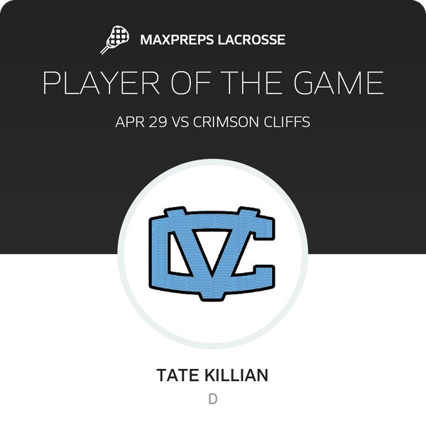 #30 Tate Killian Player of the Game badge
