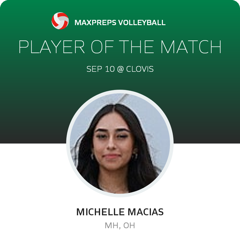 #11 Michelle Macias Player of the Game badge