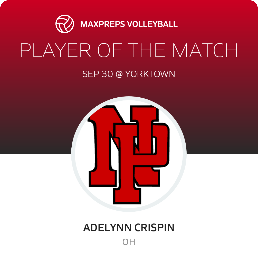 #3 Adelynn Crispin Player of the Game badge