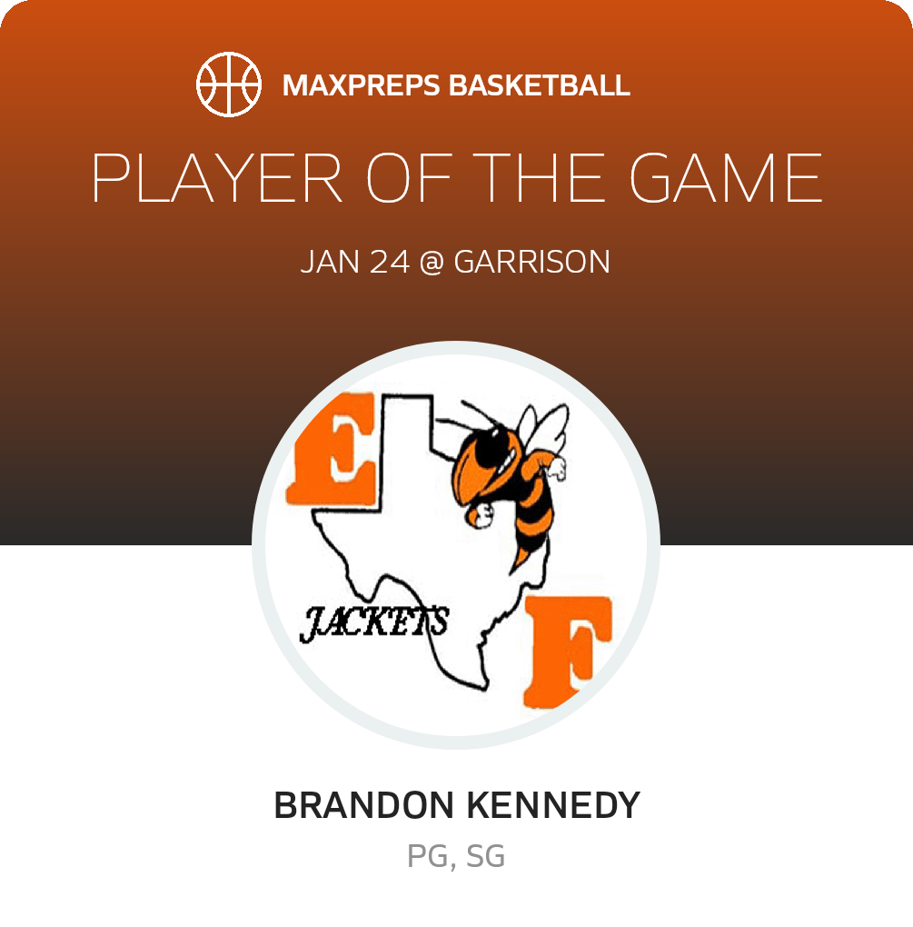 #3 Brandon Kennedy Player of the Game badge