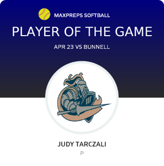 #15 Judy Tarczali Player of the Game badge