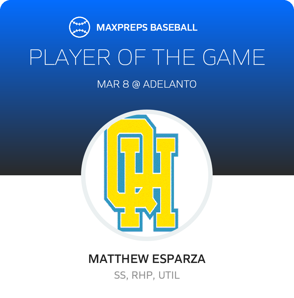#3 Matthew Esparza Player of the Game badge