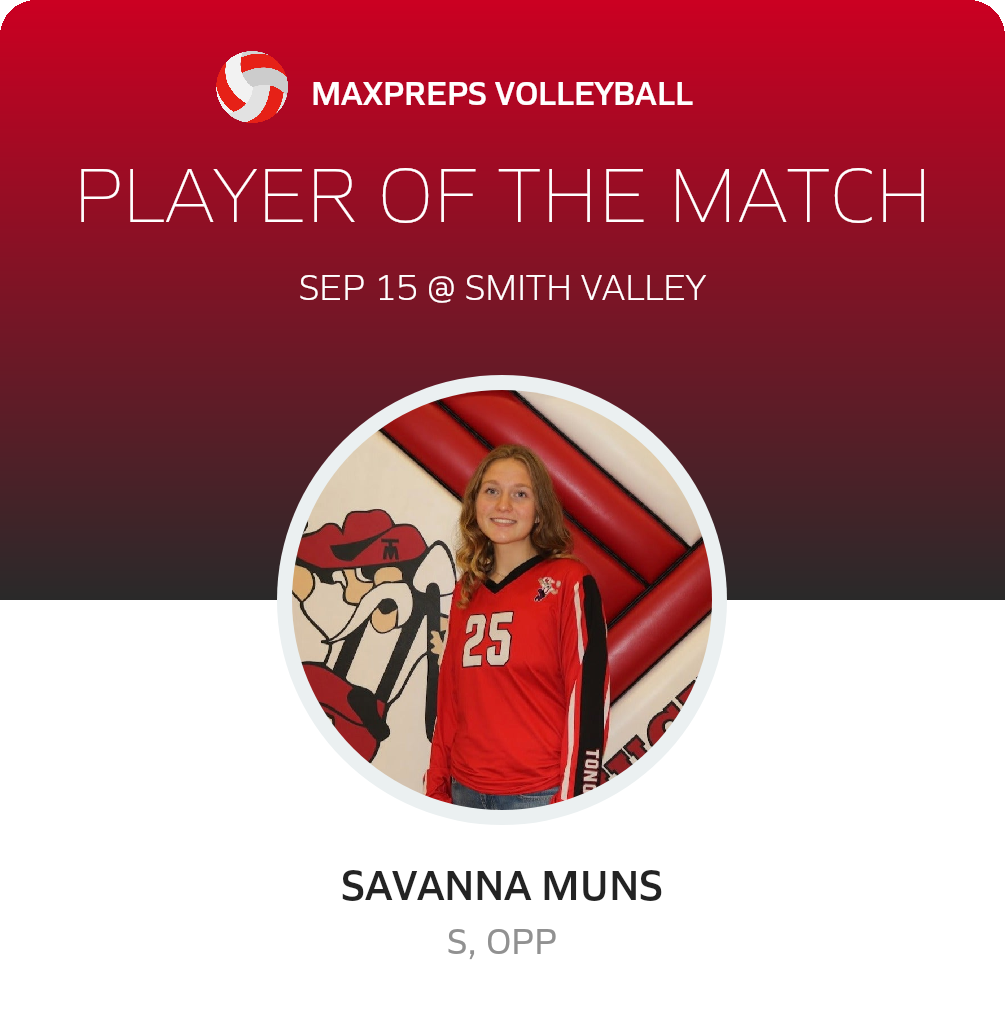 #25 Savanna Muns Player of the Game badge