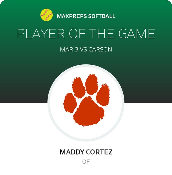 #2 Maddy Cortez Player of the Game badge