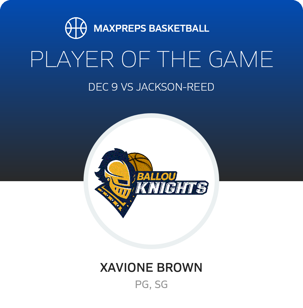 #4 Xavione Brown Player of the Game badge