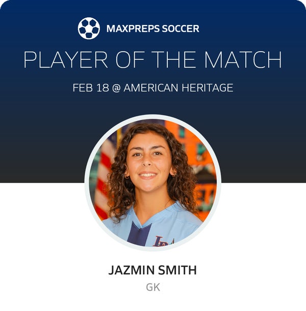 #1 Jazmin Smith Player of the Game badge