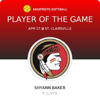 #26 SHYANN BAKER Player of the Game badge