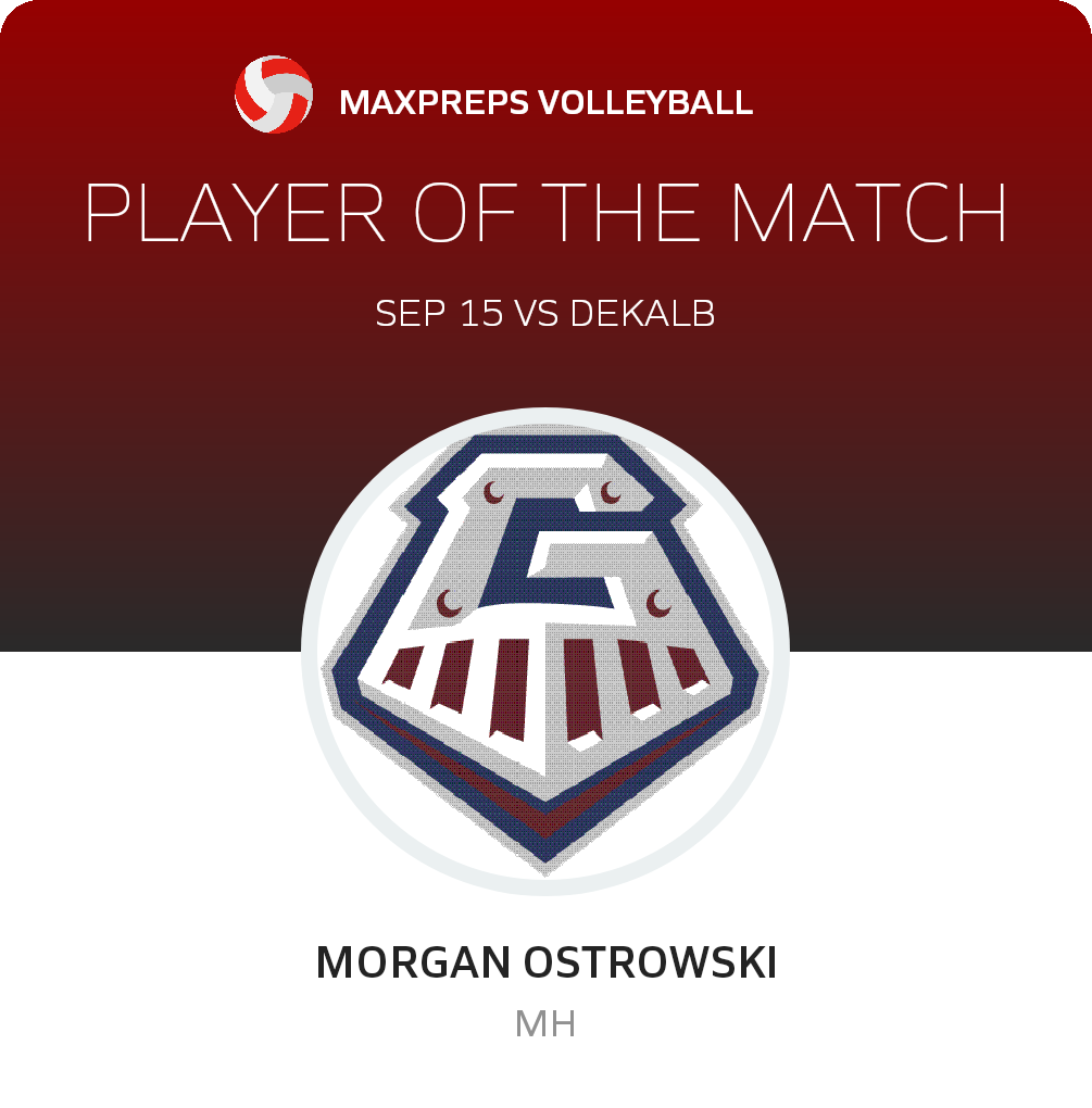 #9 Morgan Ostrowski Player of the Game badge