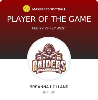 #5 Breanna Holland Player of the Game badge