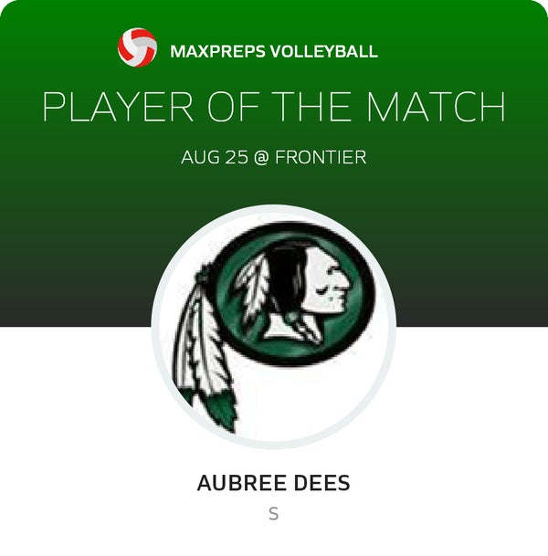 #7 Aubree Dees Player of the Game badge