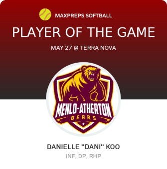 #10 Danielle "Dani" Koo Player of the Game badge