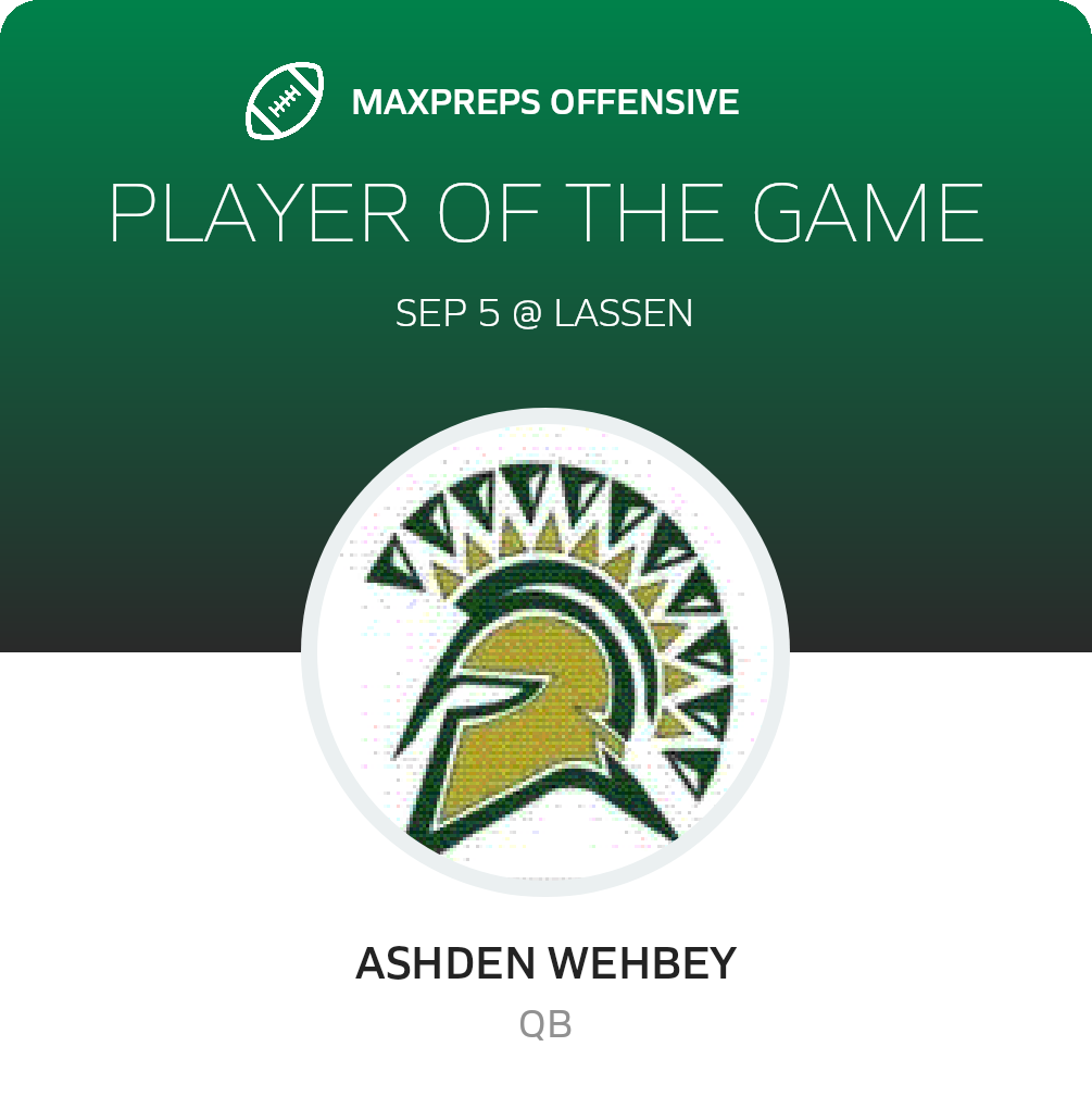 #7 Ashden Wehbey Player of the Game badge