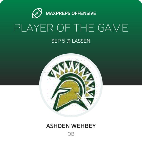 #7 Ashden Wehbey Player of the Game badge
