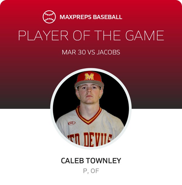 #10 Caleb Townley Player of the Game badge
