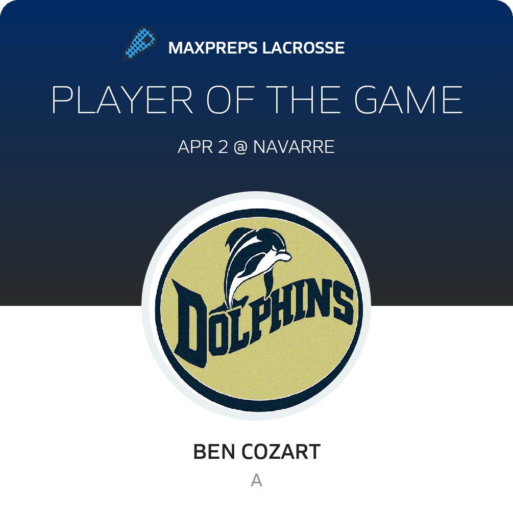 #9 Ben Cozart Player of the Game badge