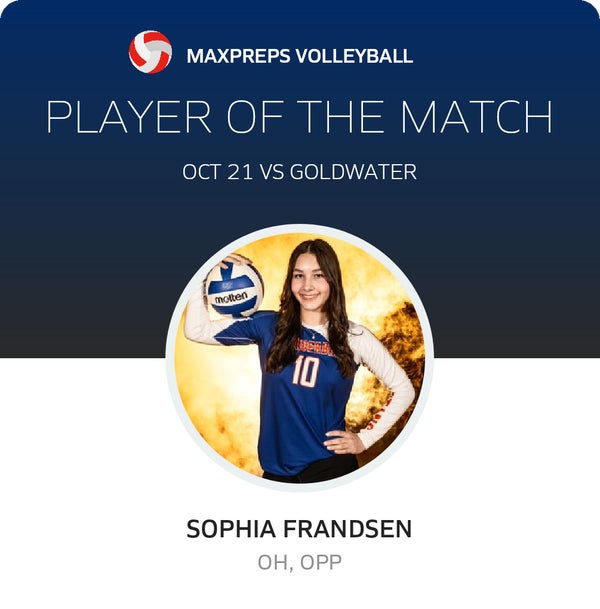 #10 Sophia Frandsen Player of the Game badge
