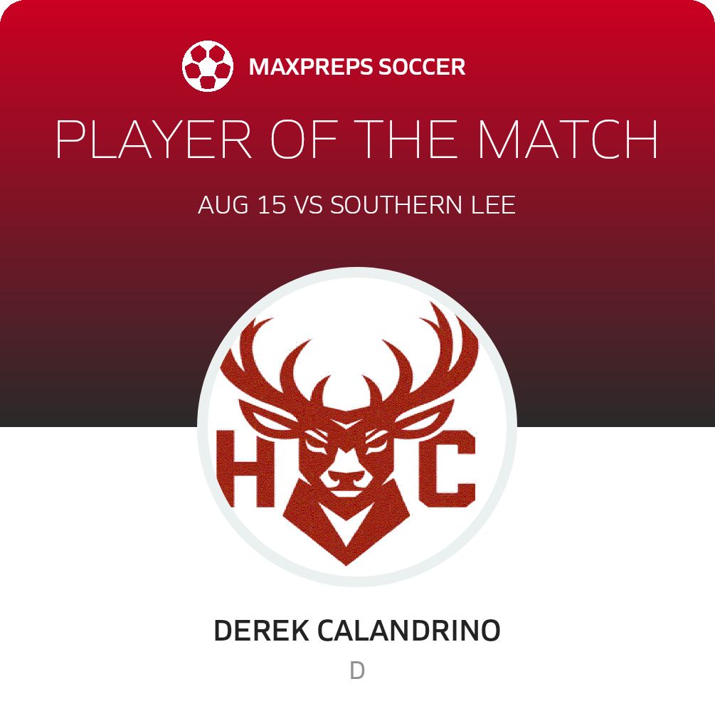 #17 Derek Calandrino Player of the Game badge