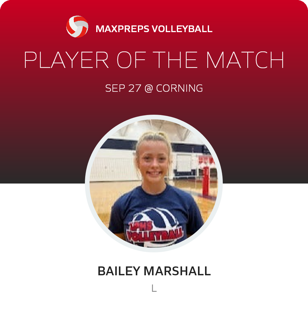 #14 Bailey Marshall Player of the Game badge