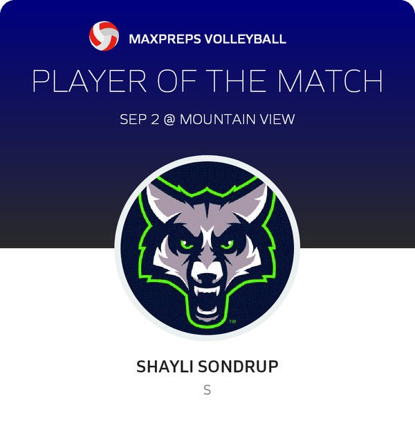 #20 Shayli Sondrup Player of the Game badge