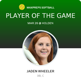 #17 Jaden Wheeler Player of the Game badge