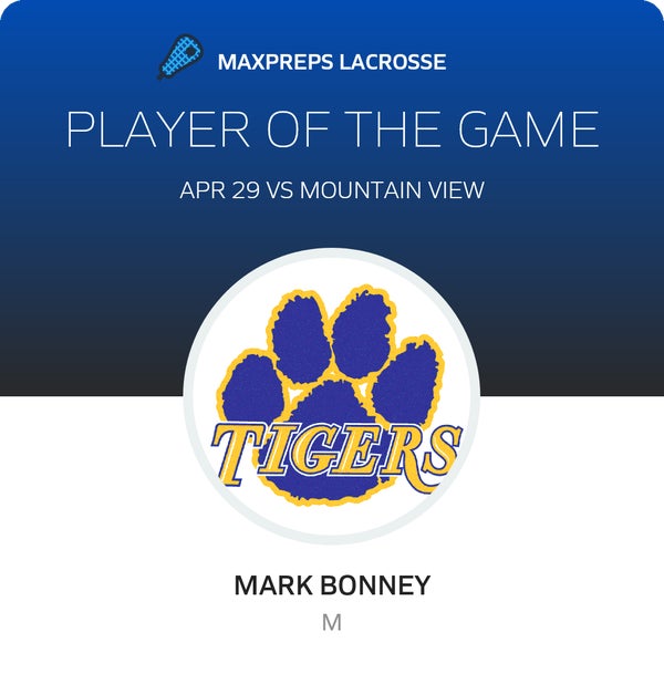 #8 Mark Bonney Player of the Game badge