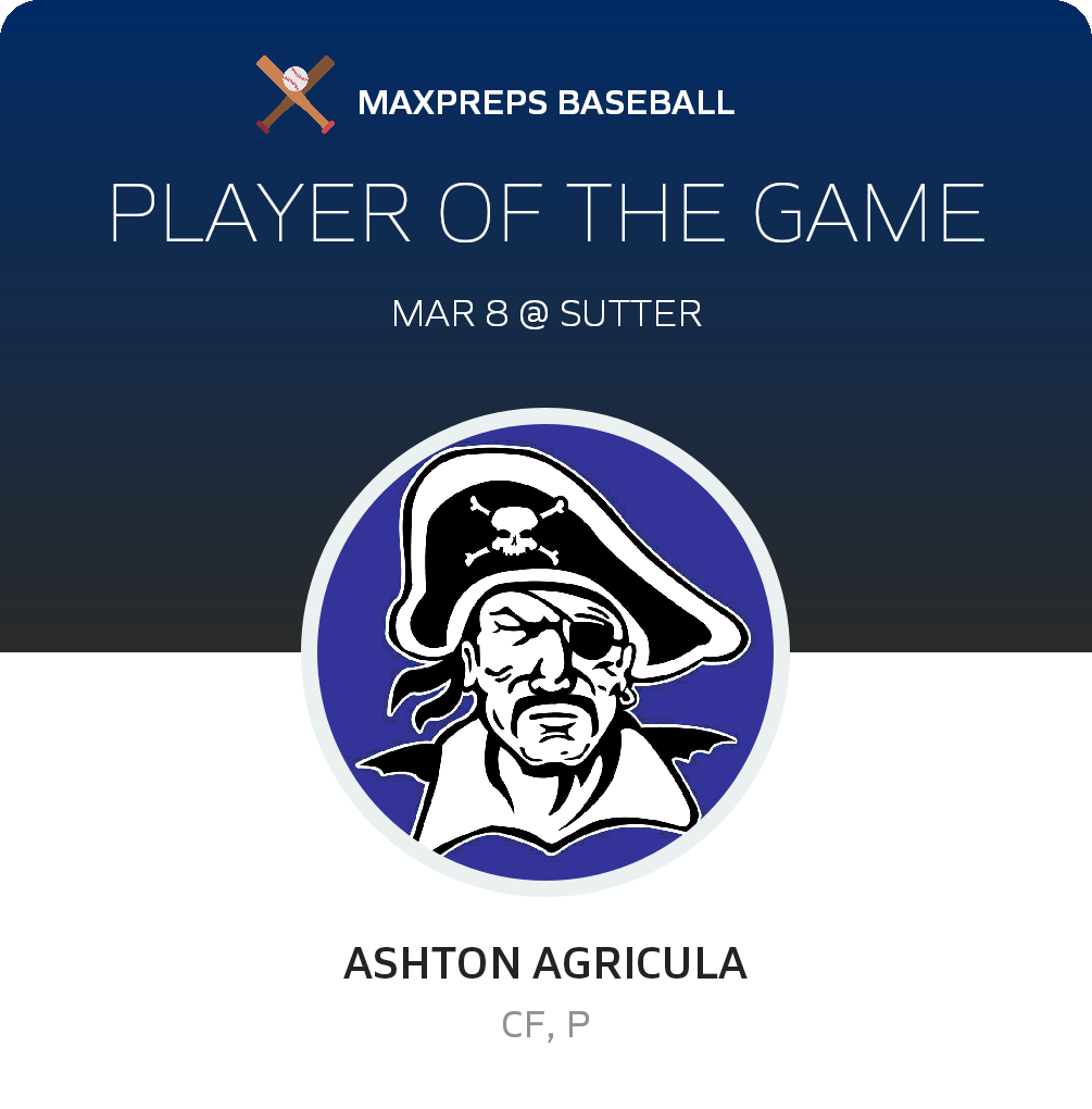 #3 Ashton Agricula Player of the Game badge