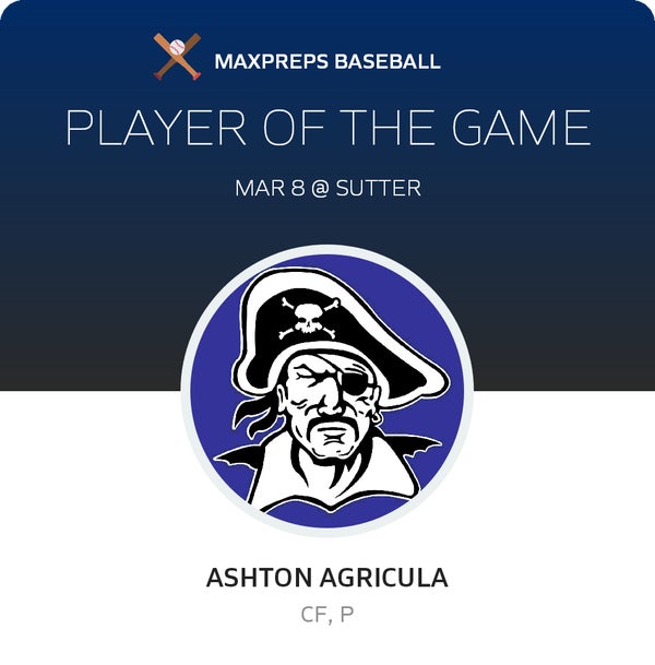 #3 Ashton Agricula Player of the Game badge