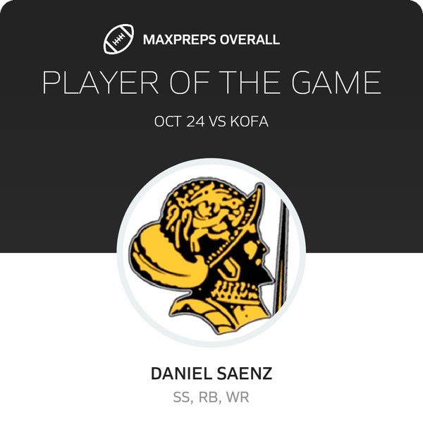 #6 Daniel Saenz Player of the Game badge