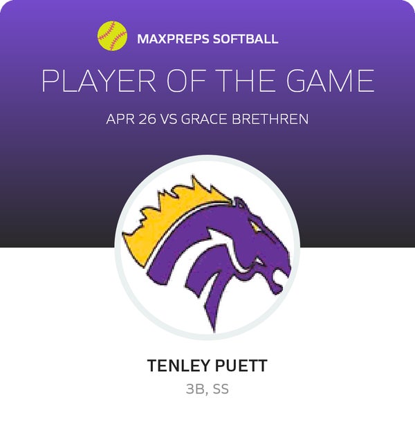 #10 Tenley Puett Player of the Game badge