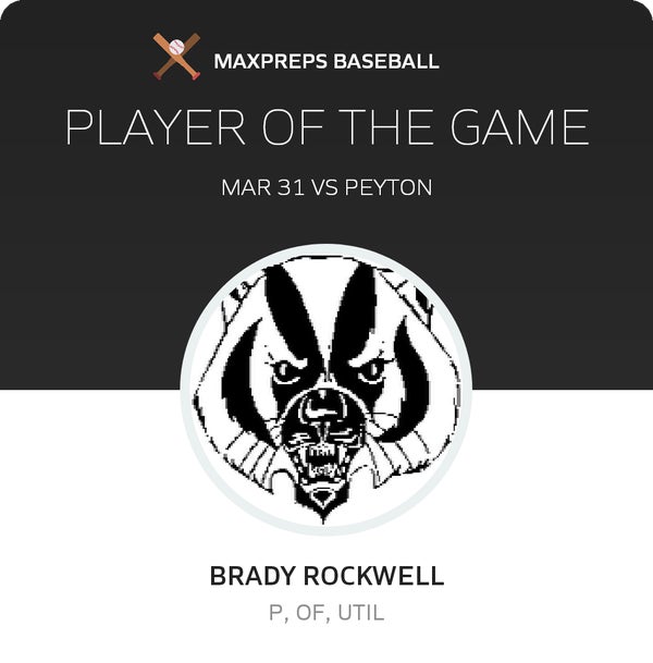 #14 Brady Rockwell Player of the Game badge