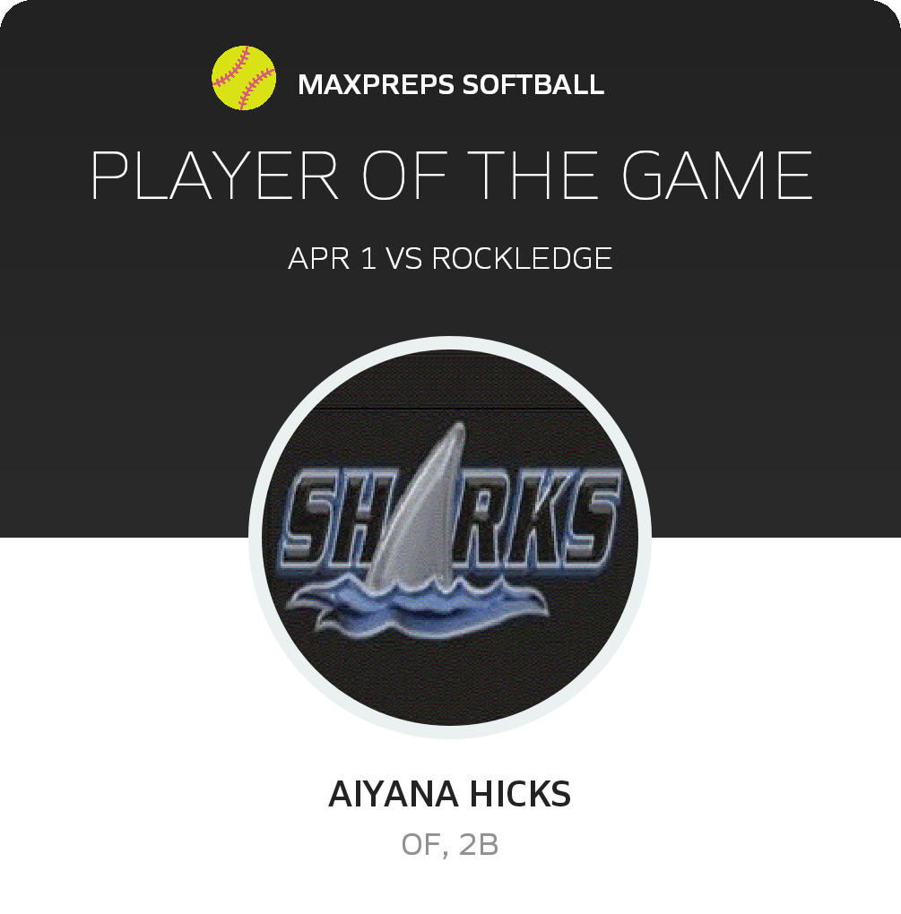 #1 Aiyana Hicks Player of the Game badge