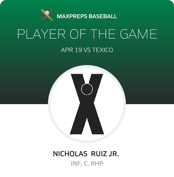 #7 Nicholas Ruiz Jr. Player of the Game badge