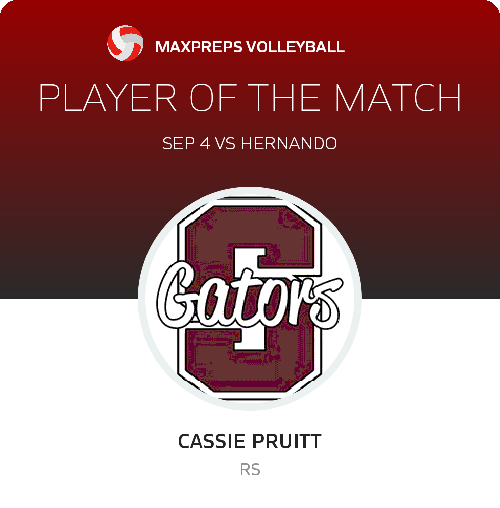 #24 Cassie Pruitt Player of the Game badge