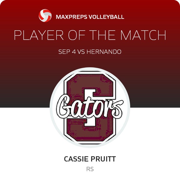 #24 Cassie Pruitt Player of the Game badge
