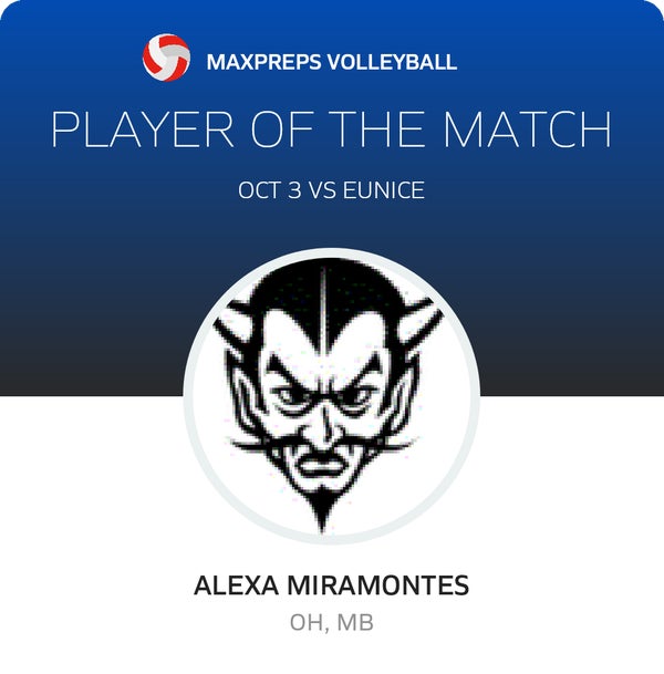 #4 Alexa Miramontes Player of the Game badge