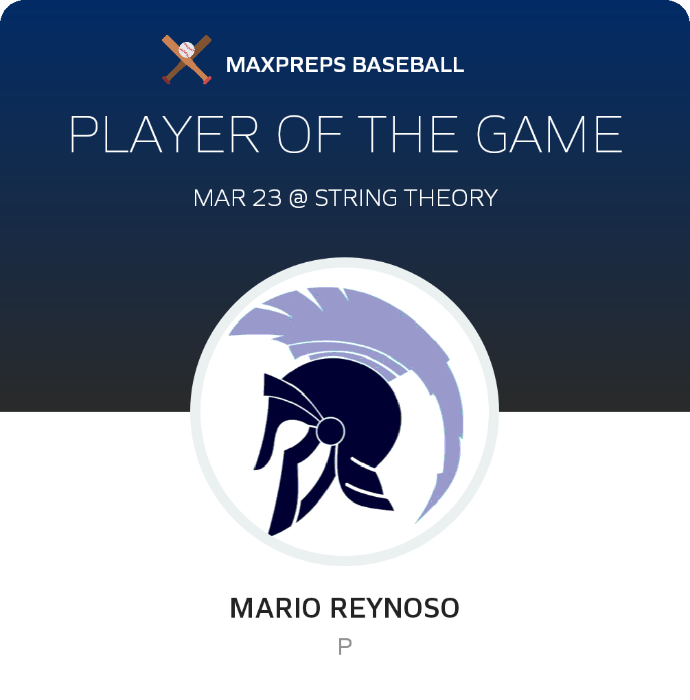Mario Reynoso Player of the Game badge