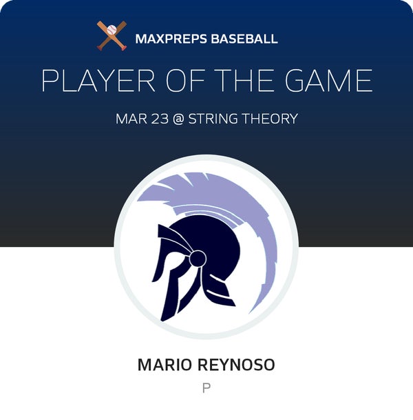 Mario Reynoso Player of the Game badge