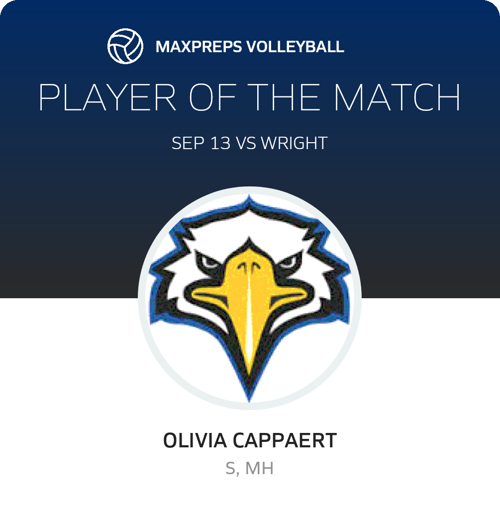 #7 Olivia Cappaert Player of the Game badge