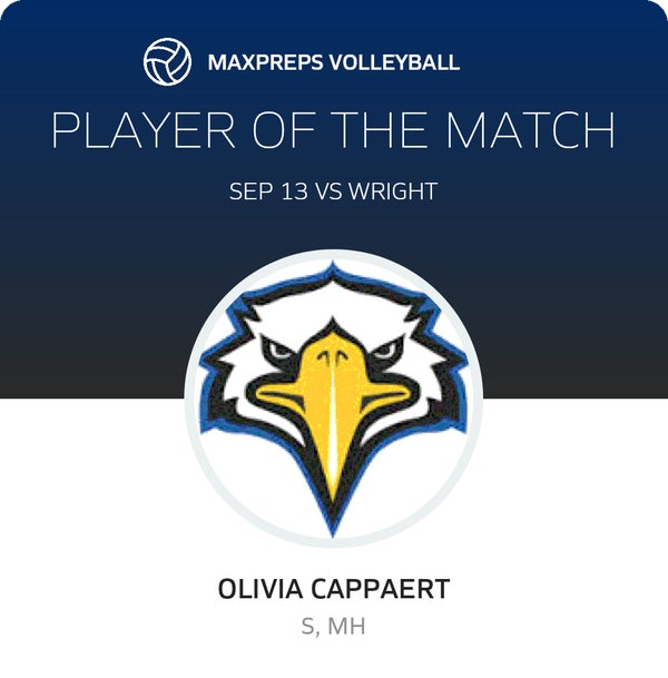 #7 Olivia Cappaert Player of the Game badge
