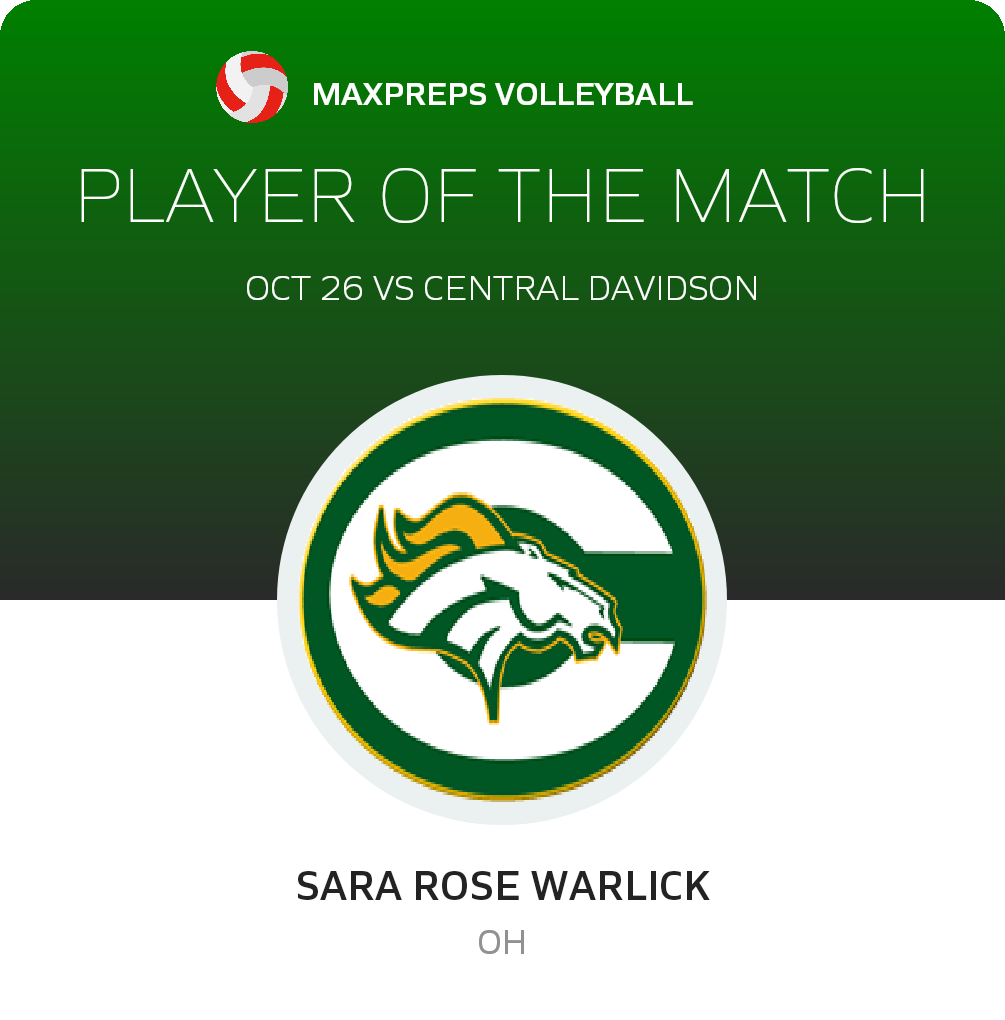 #14 Sara Rose warlick Player of the Game badge