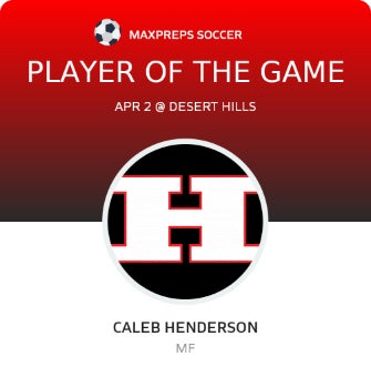 #26 Caleb Henderson Player of the Game badge