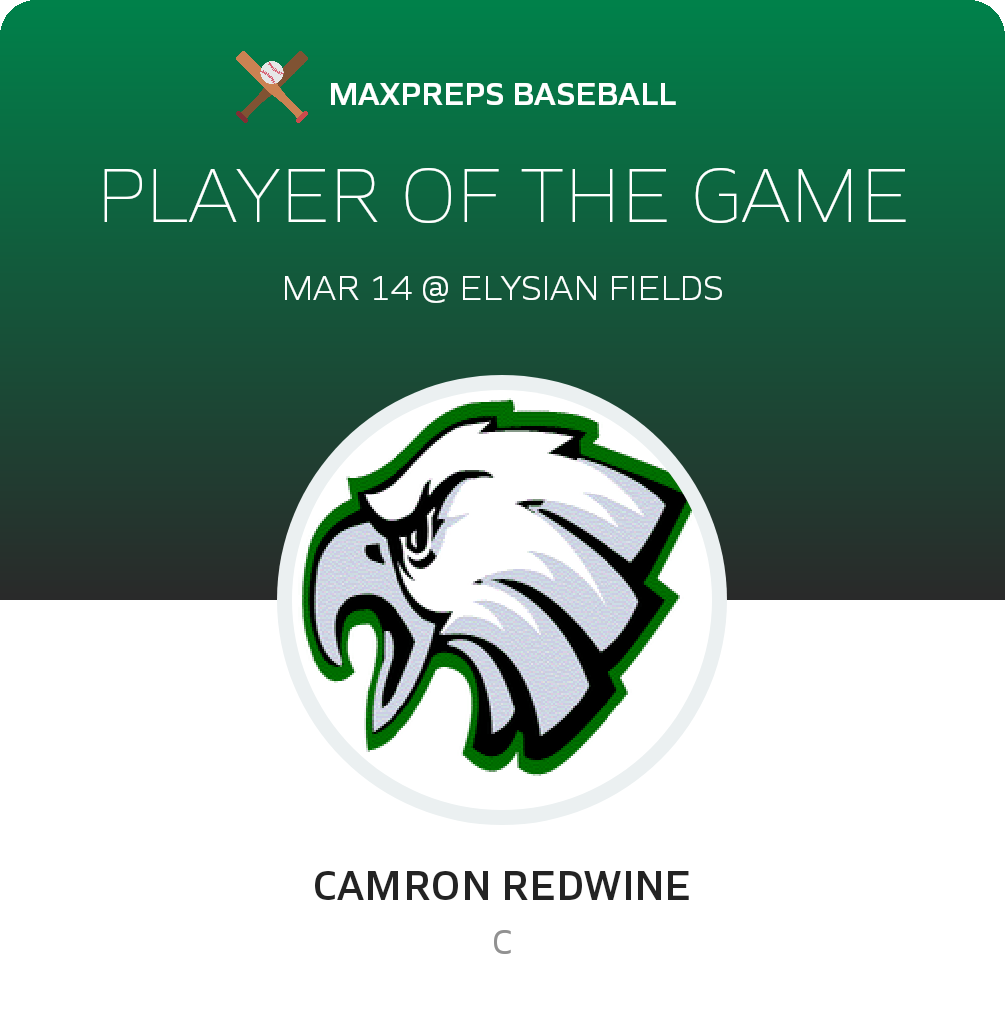 #7 Camron Redwine Player of the Game badge