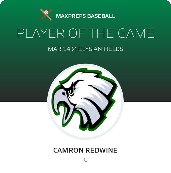 #7 Camron Redwine Player of the Game badge